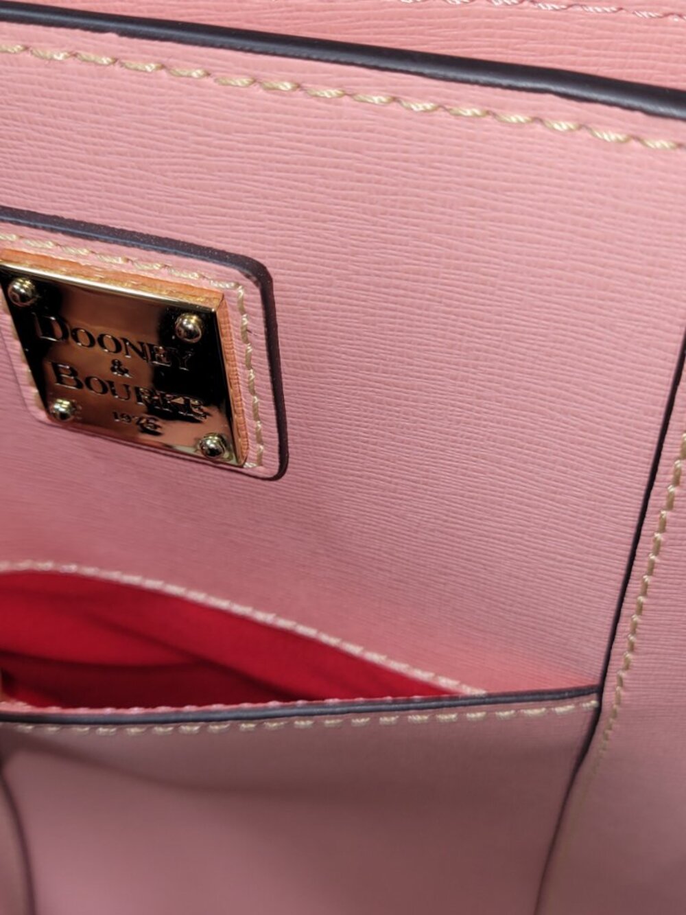 Dooney & Bourke Lexinton Shopper Pink Saffiano Leather  [Item #HL12] - Picture 3 of 14